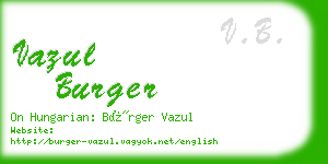 vazul burger business card